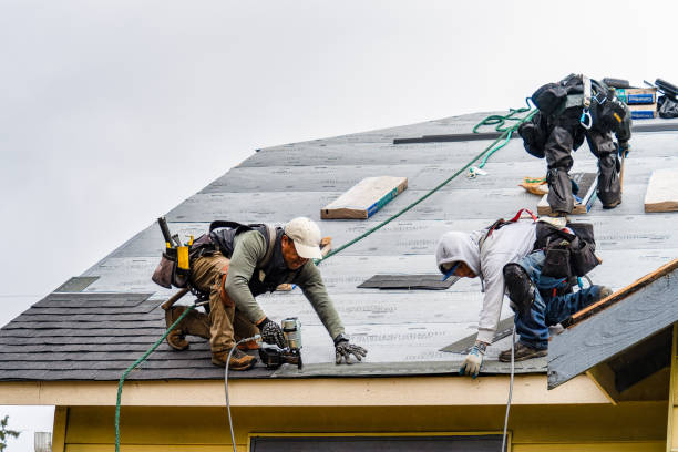 Professional Gutter Installation technician working in Lakeshore, MS